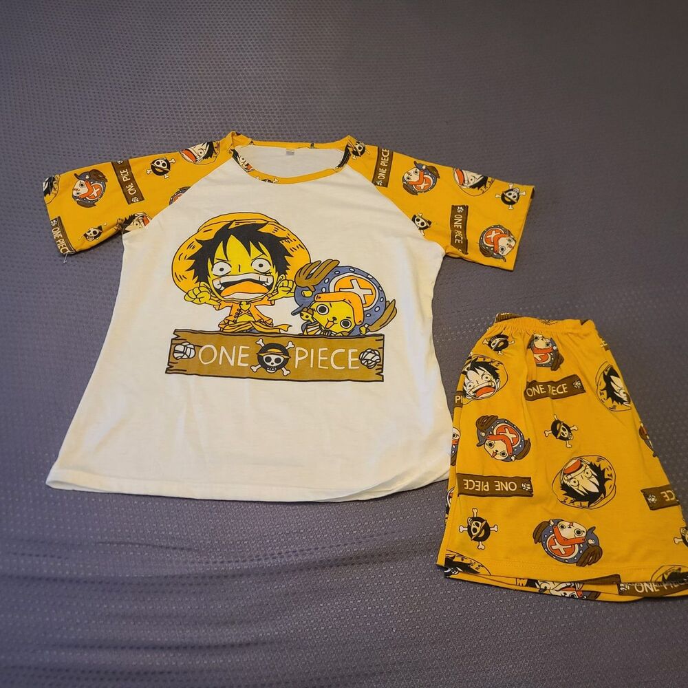 Luffy And Chopper One Piece Pajama Set Size Women Small Shirt Sleeve And Shorts